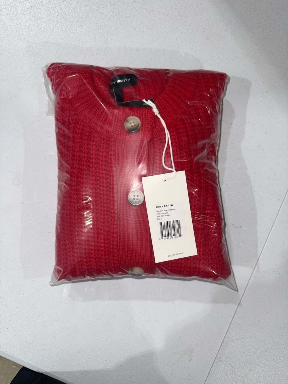 Cozy Earth Women's Arden Cardigan Crimson Size L - Picture 3 of 4